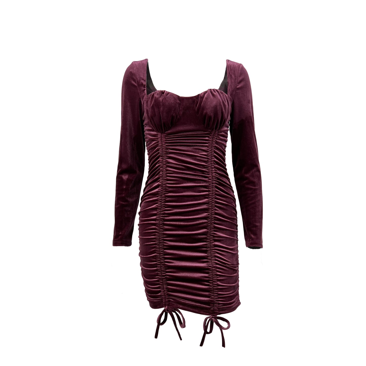 Womens Square Neck Pleated Sheath Bodycon Dress | noémi