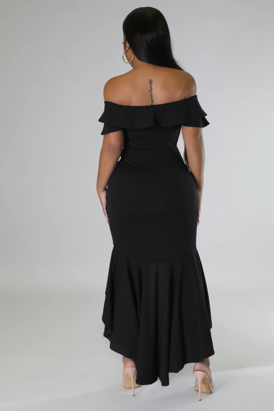 Slim Fit Ruffle Irregular Hem High Split Summer Dress Women | noémi