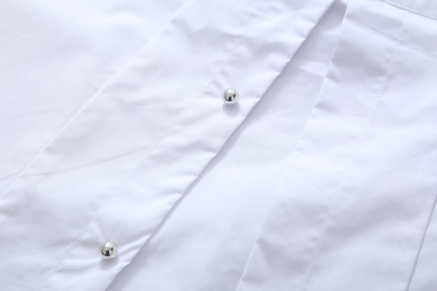 White Shirt & Mini Skirt Co ord | Button Up Crop Top & High Waist Skirt Set | noémi