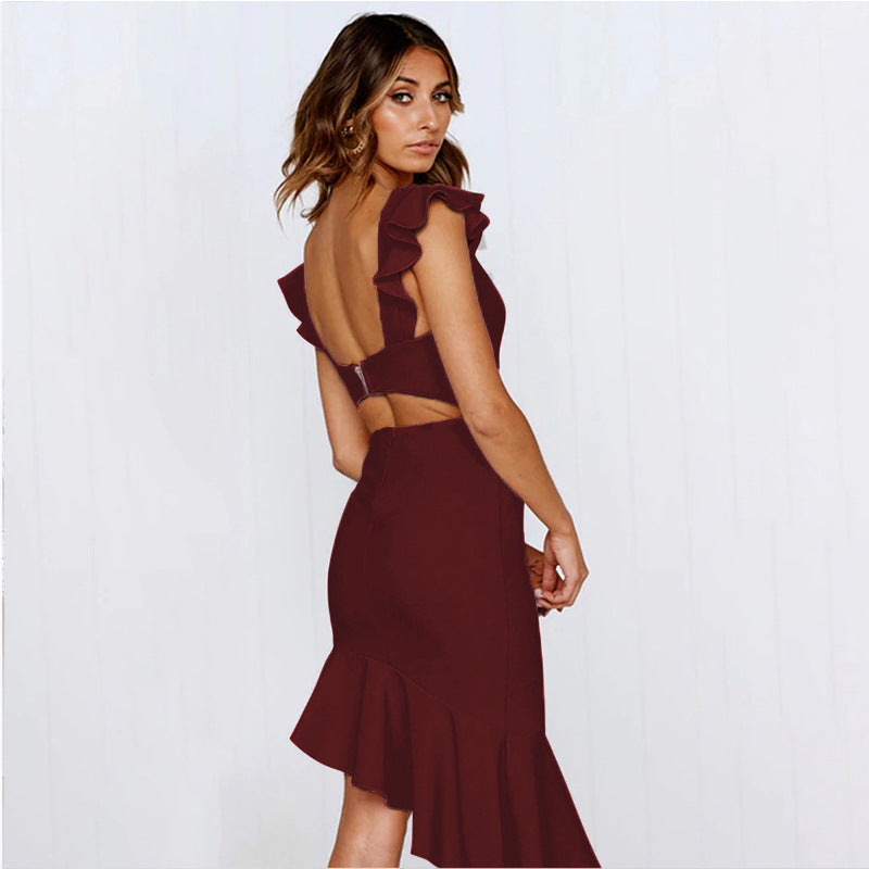 Women Backless Ruffled Flowy Dress For Women | noémi