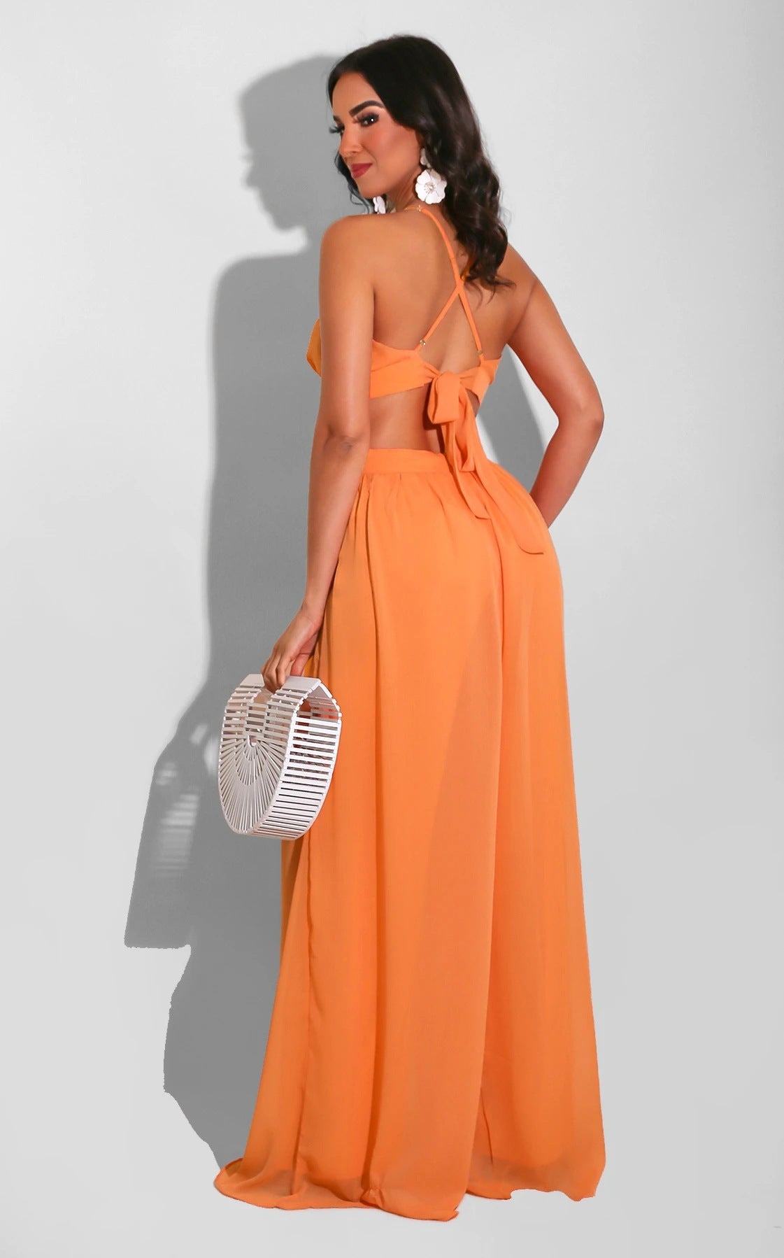 Chiffon Jumpsuit | Backless, Halter Neck, Wide Leg | Summer Casual Women’s One Piece | noémi
