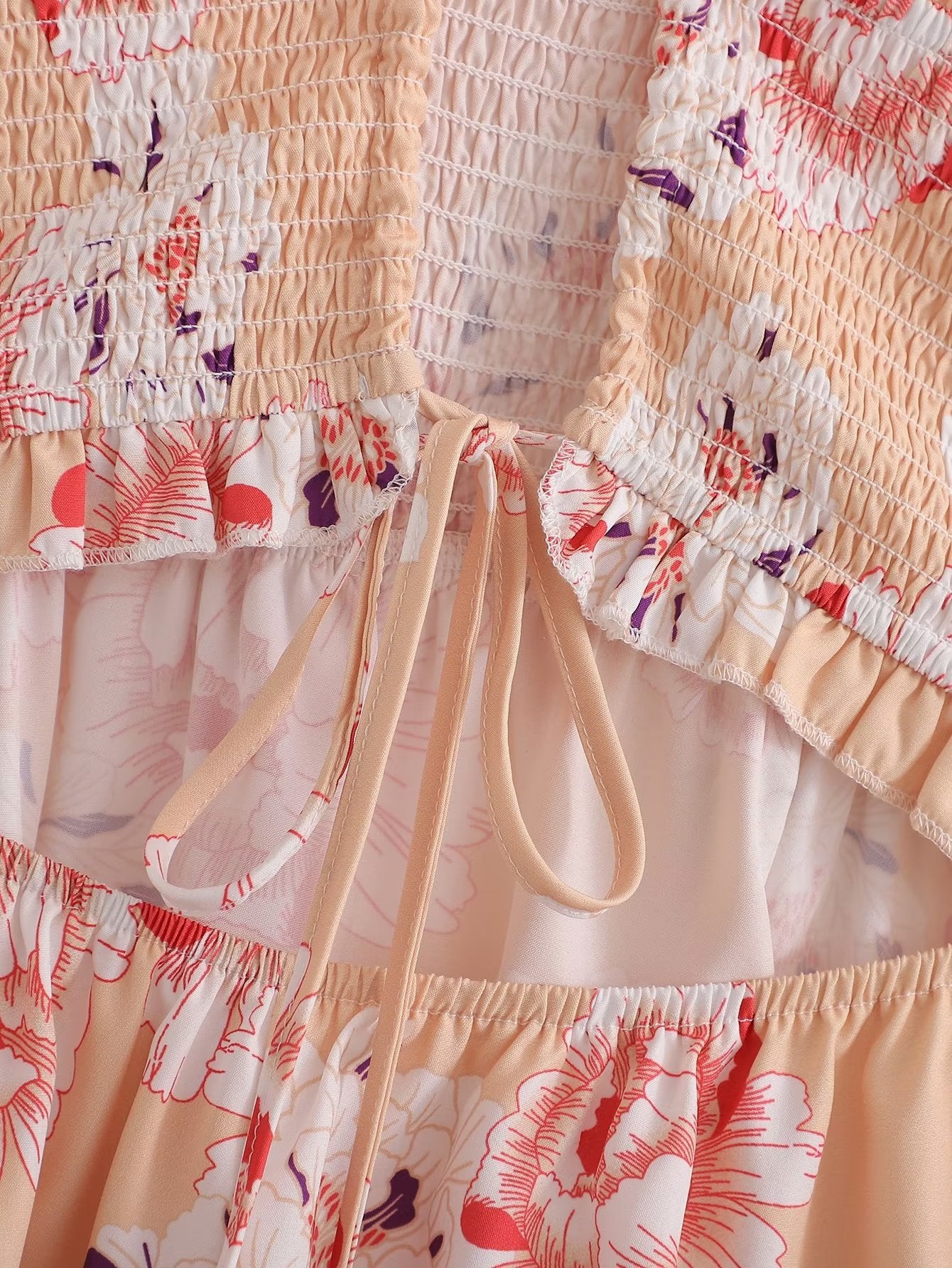 Criss Cross Backless Off Shoulder Floral Print Dress | noémi