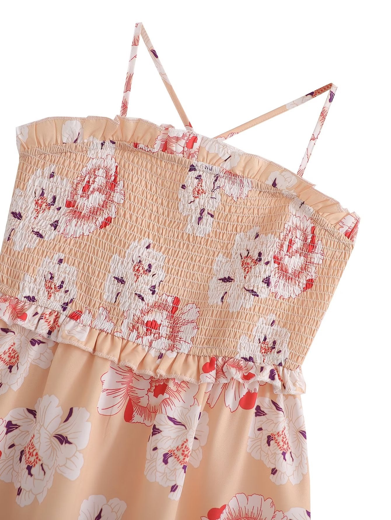 Criss Cross Backless Off Shoulder Floral Print Dress | noémi