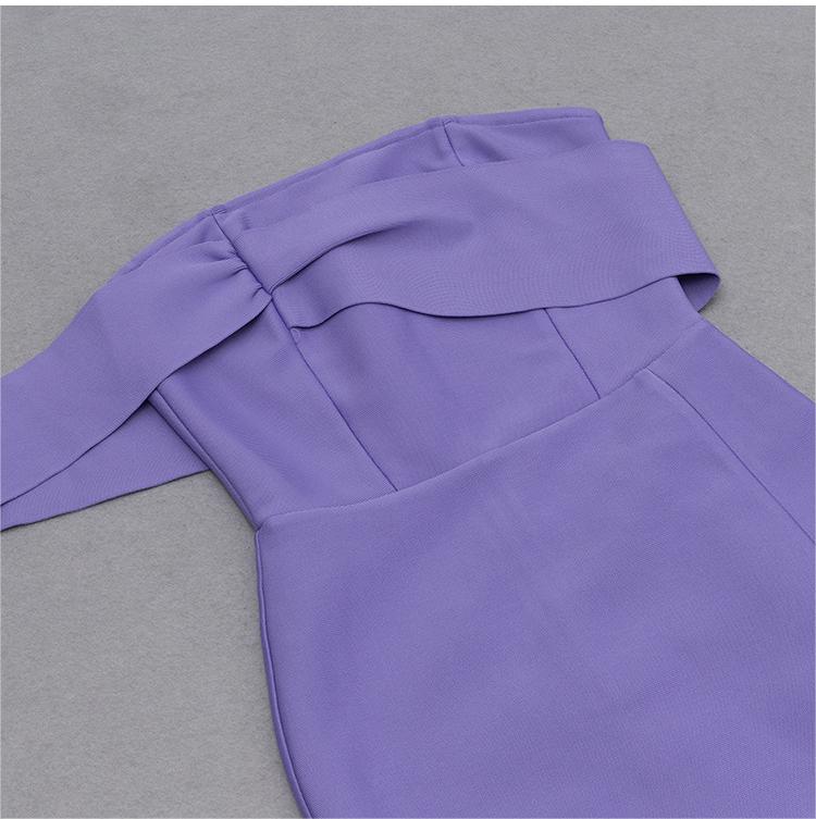 One Shoulder Lavender Midi Dress | Bodycon Fit with Side Slit | noémi