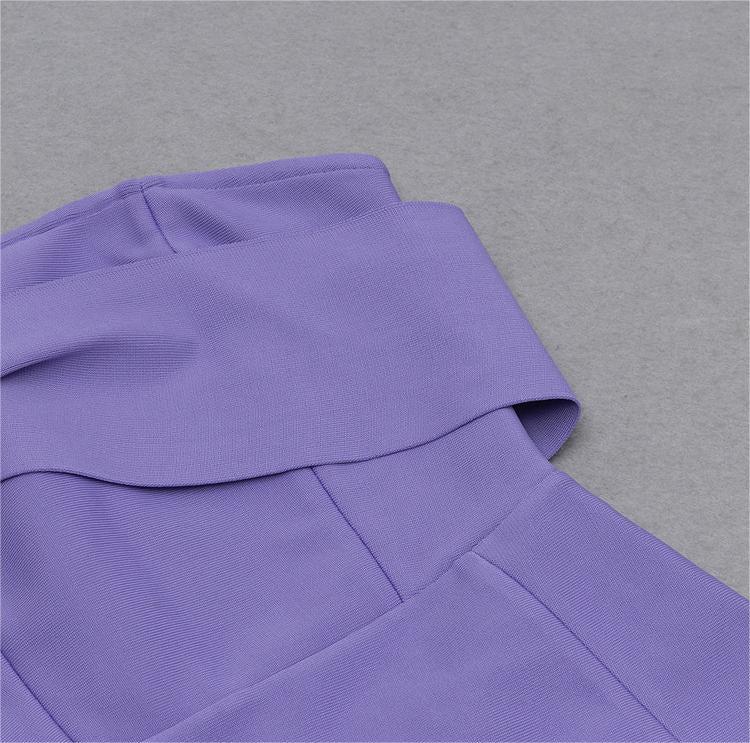 One Shoulder Lavender Midi Dress | Bodycon Fit with Side Slit | noémi