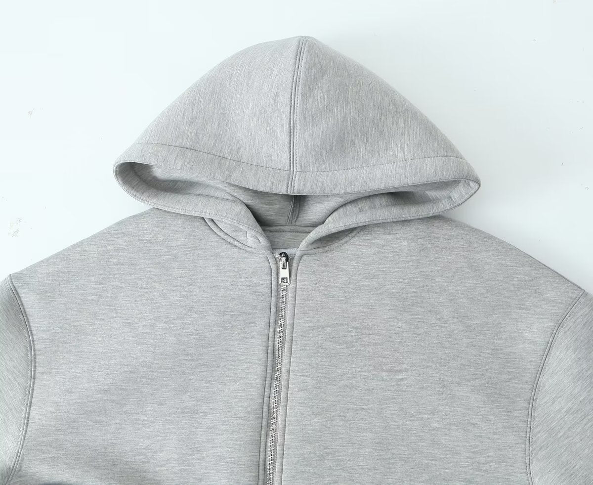 Womens Hooded Jacket | Zipper Cardigan, Mid Length Coat | noémi