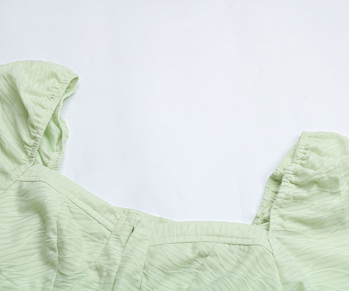 Puff Sleeve Shirt with Square Collar Blouse | noémi