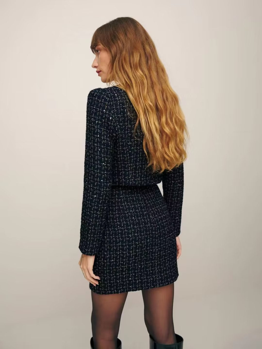 Tweed Set Cropped Blazer HighWaist Skirt | Classic Two Piece | noémi