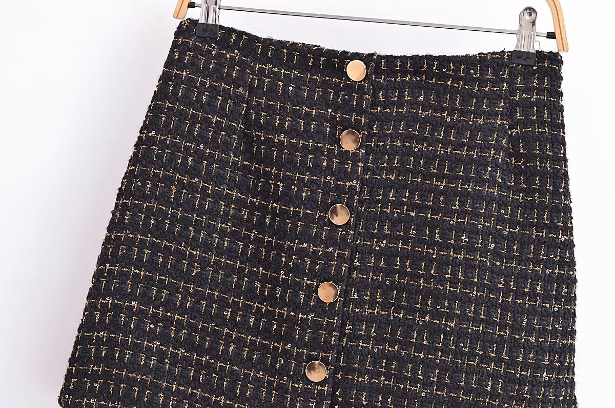 Tweed Set Cropped Blazer HighWaist Skirt | Classic Two Piece | noémi