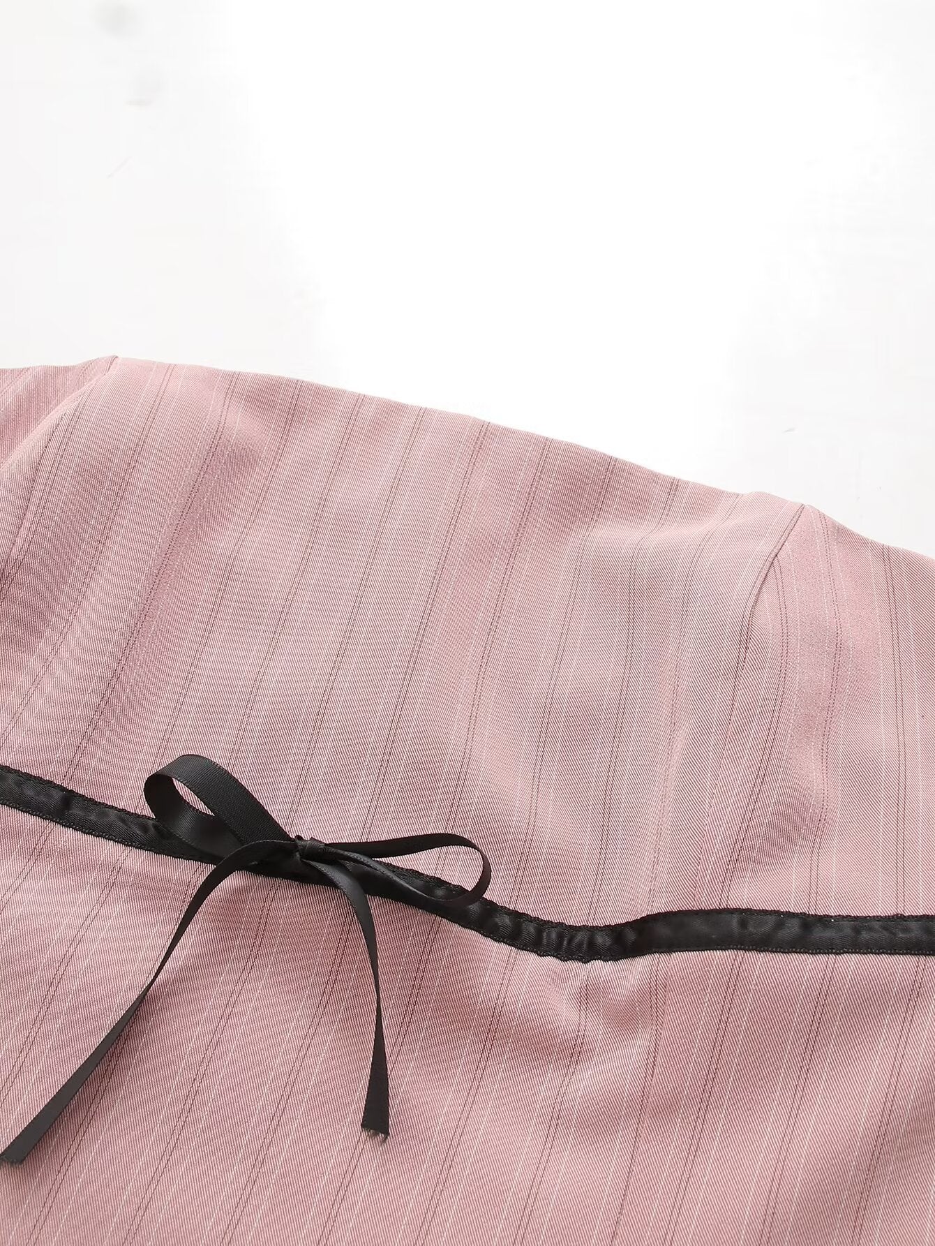 Womens Pink Striped Tube Top Low Waist Pleated Skirt Set | noémi