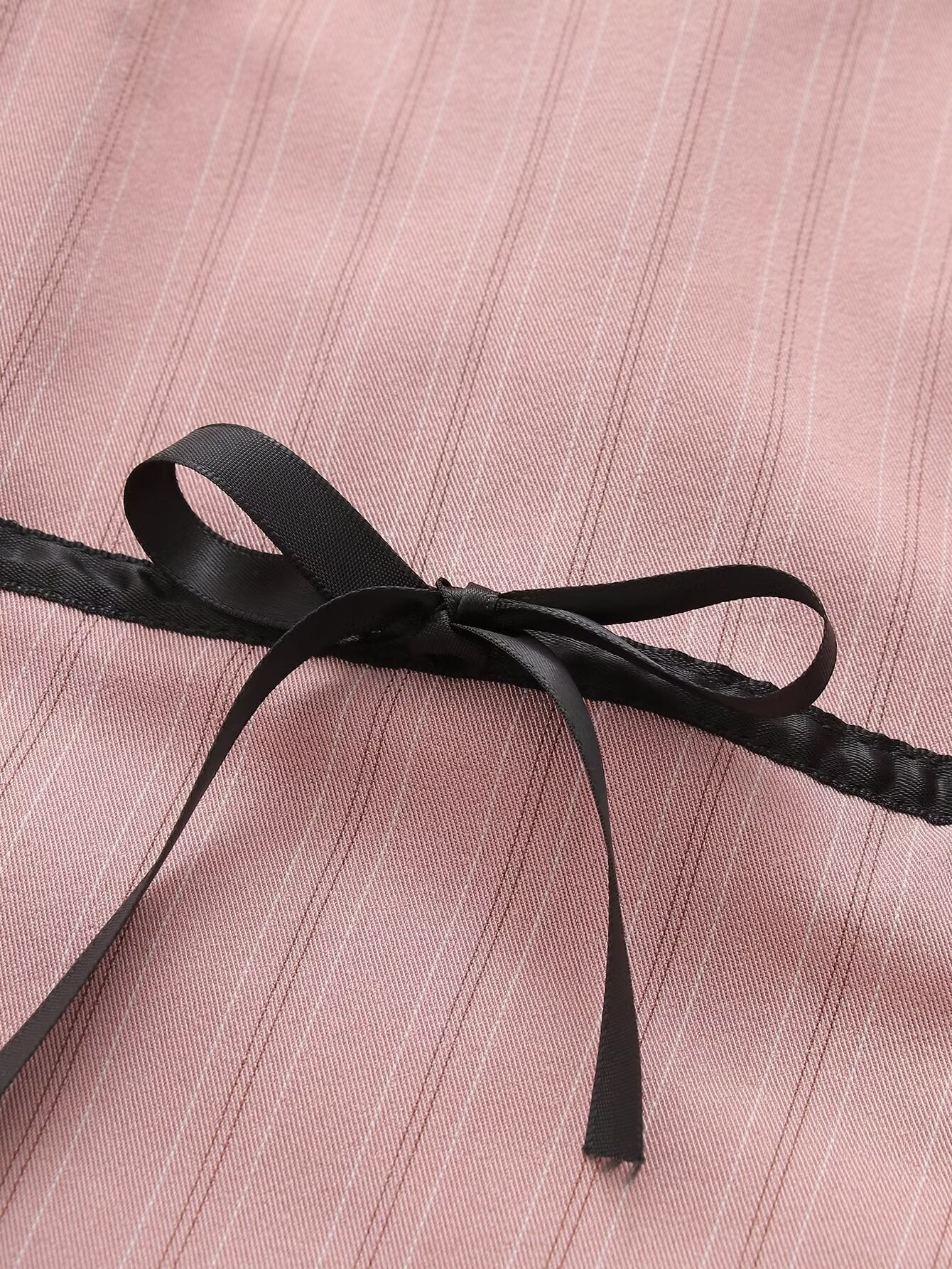 Womens Pink Striped Tube Top Low Waist Pleated Skirt Set | noémi