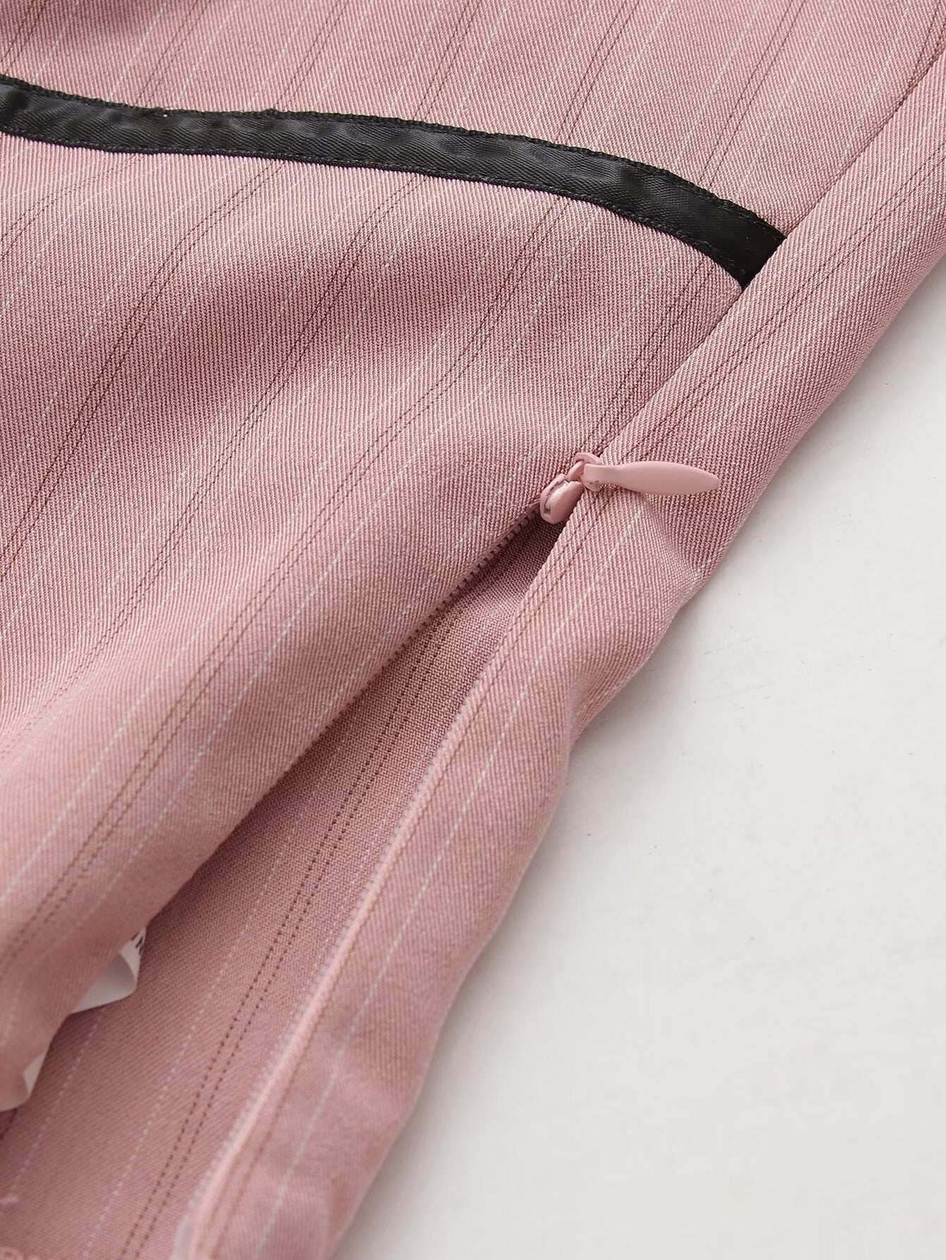 Womens Pink Striped Tube Top Low Waist Pleated Skirt Set | noémi