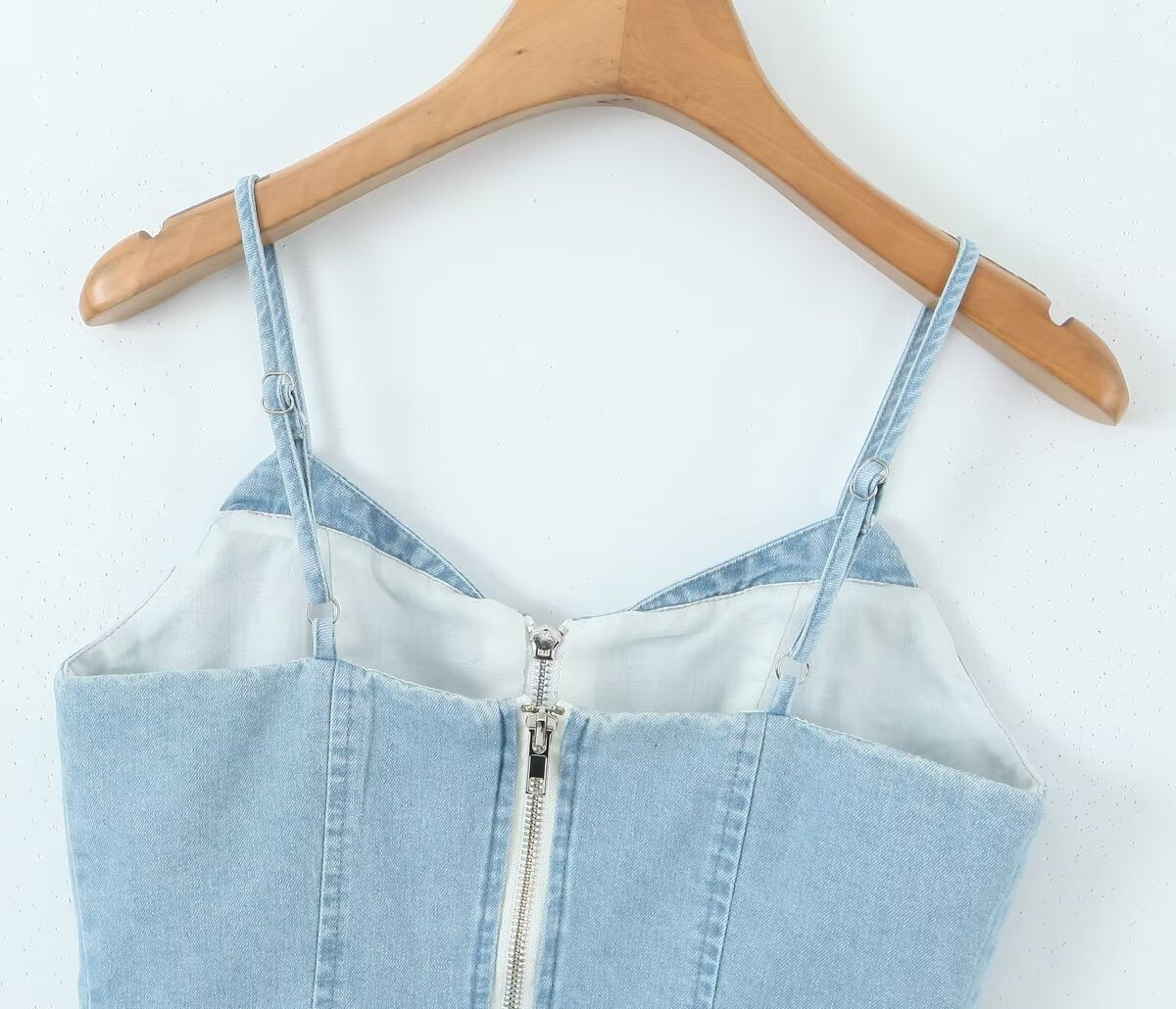 High Waist Denim Skirt Set | Zipper Waist Hip Hugging | noémi