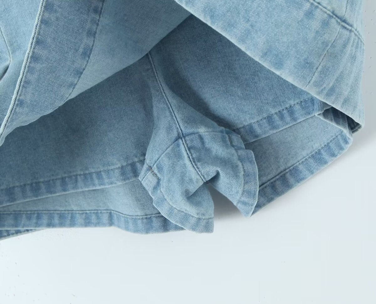 High Waist Denim Skirt Set | Zipper Waist Hip Hugging | noémi