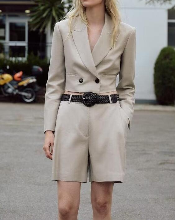 Fall Womens Blended Short Blazer Shorts Set | noémi