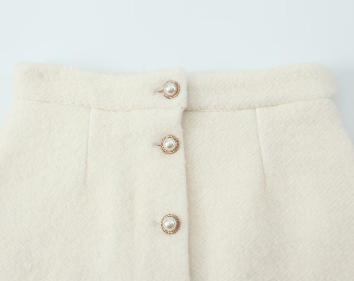 Socialite Woolen Vest Skirt Set | High Waist Fit | noémi