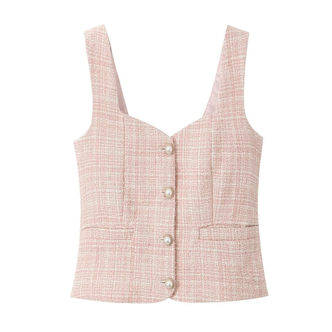 Socialite Woolen Vest Skirt Set | High Waist Fit | noémi