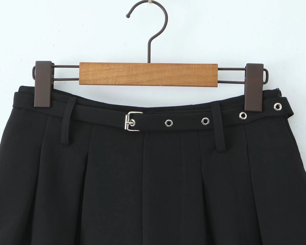 Two Piece Skirt Set | Tube Top Cropped Vest Low Waist Pleated Mini Skirt | noémi