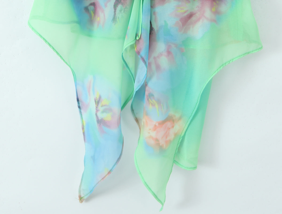 Green Floral Halter Top & Skirt Set | Off Shoulder Camisole | noémi