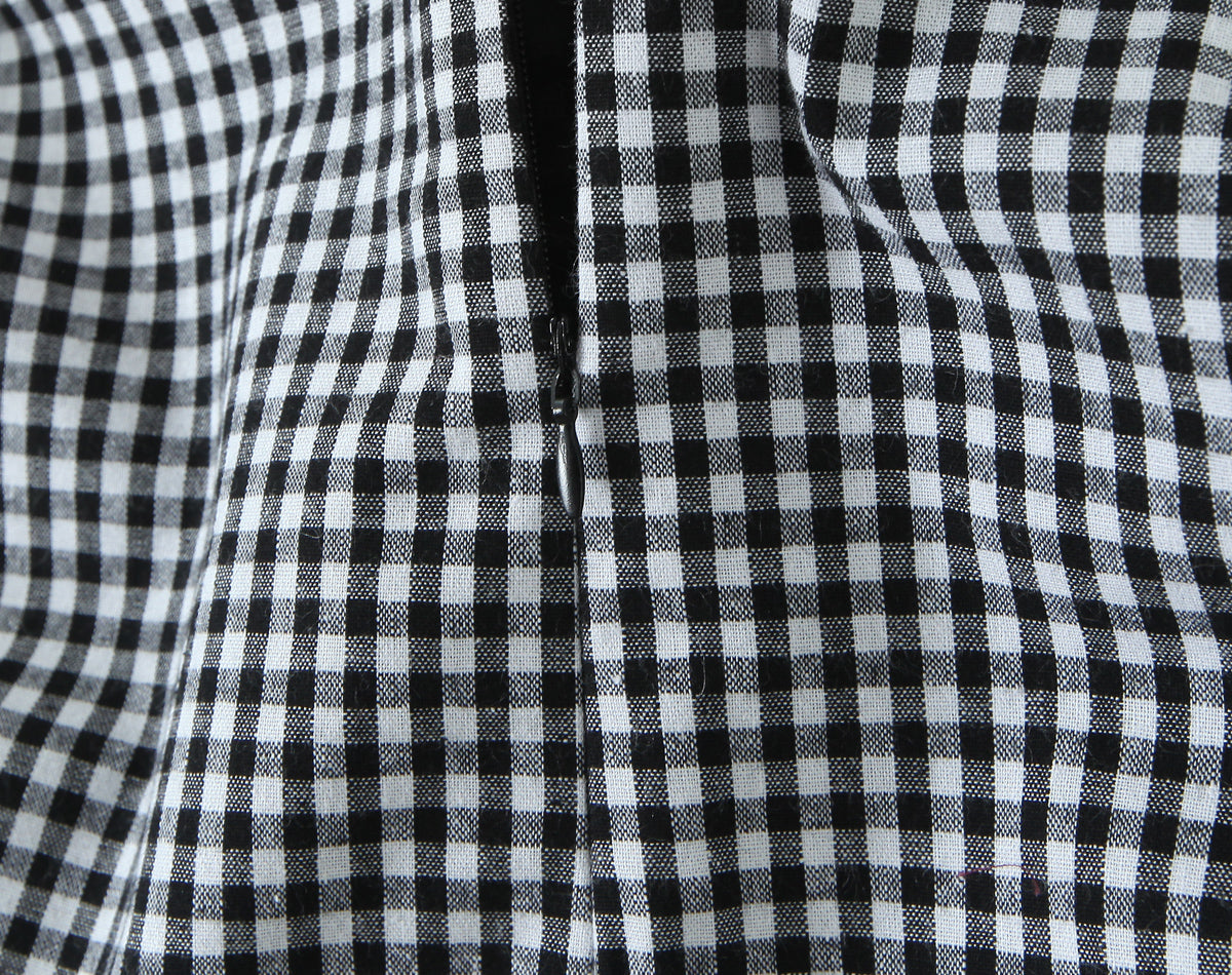 Womens Black & White Gingham Halter Corset Top & Drawstring Skirt Set | Two Piece Matching | noémi