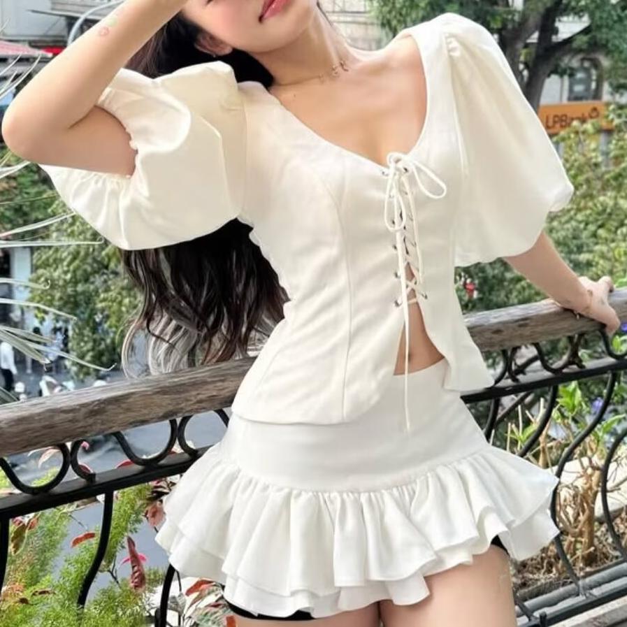 Womens Lace Culottes Layered Skirt Set | noémi