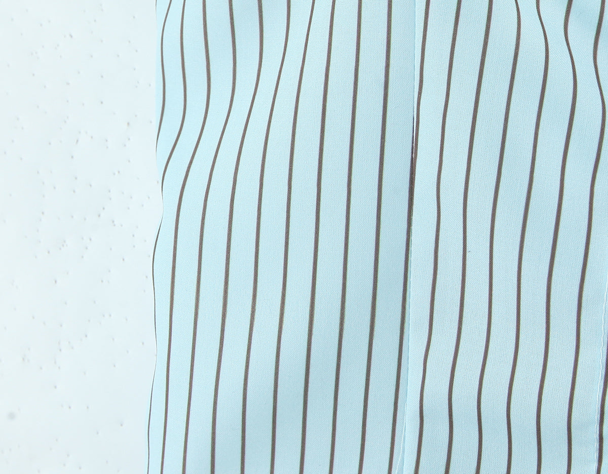 Blue Striped Tube Top with Adjustable Straps | Cinched Waist Slim Fit Vest for Women | noémi