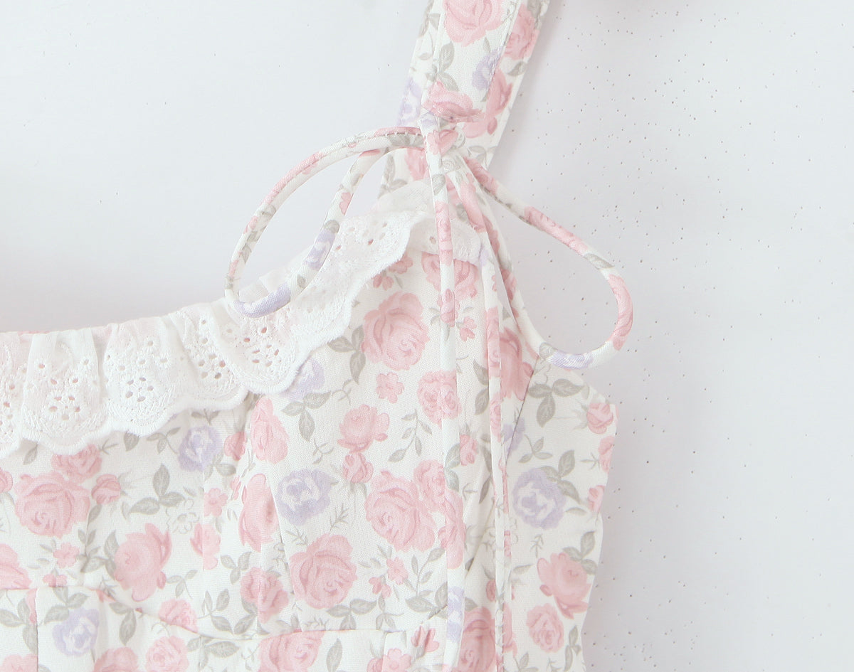 Womens Pink Double Layer Strap Dress | noémi