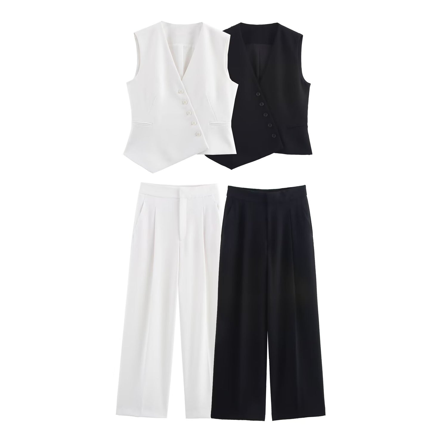 Womens Vest Top Wide Leg Trousers Set | noémi