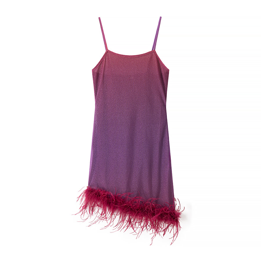 Womens Gradient Feather Strap Dress | noémi