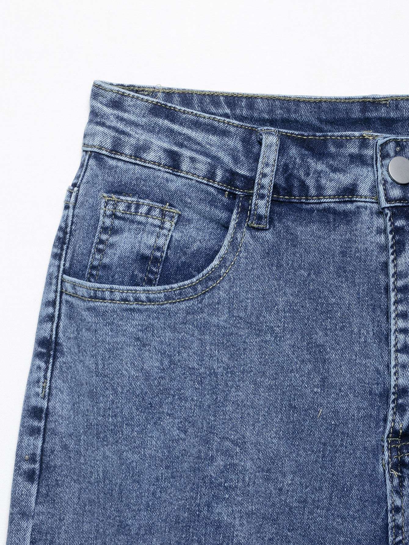 Retro High Waist Mesh Stitch Straight Leg Jeans | noémi