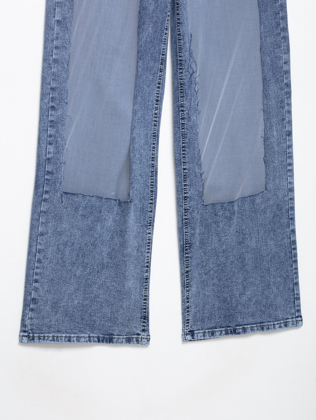 Retro High Waist Mesh Stitch Straight Leg Jeans | noémi