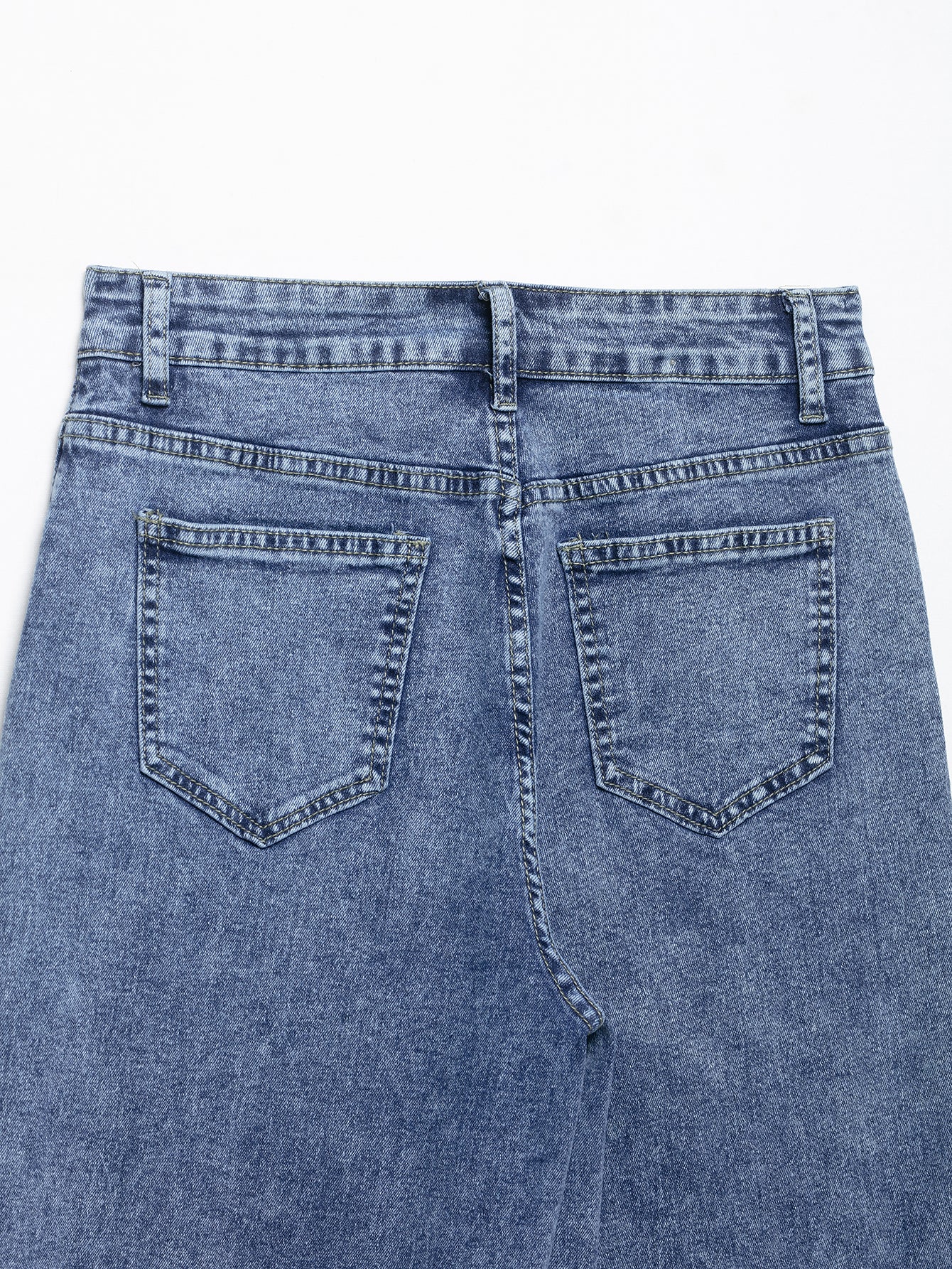 Retro High Waist Mesh Stitch Straight Leg Jeans | noémi