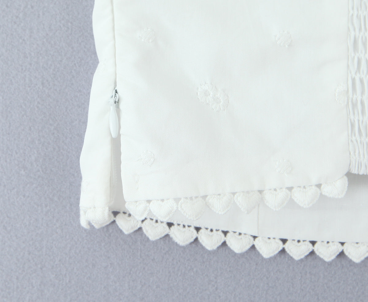 Womens White Lace Tube Top | Strapless Drawstring Vest | noémi