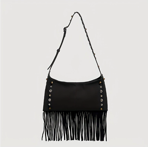 Suede Square Tassel Crossbody Bag | Office-Ready & Everyday Cool | noémi