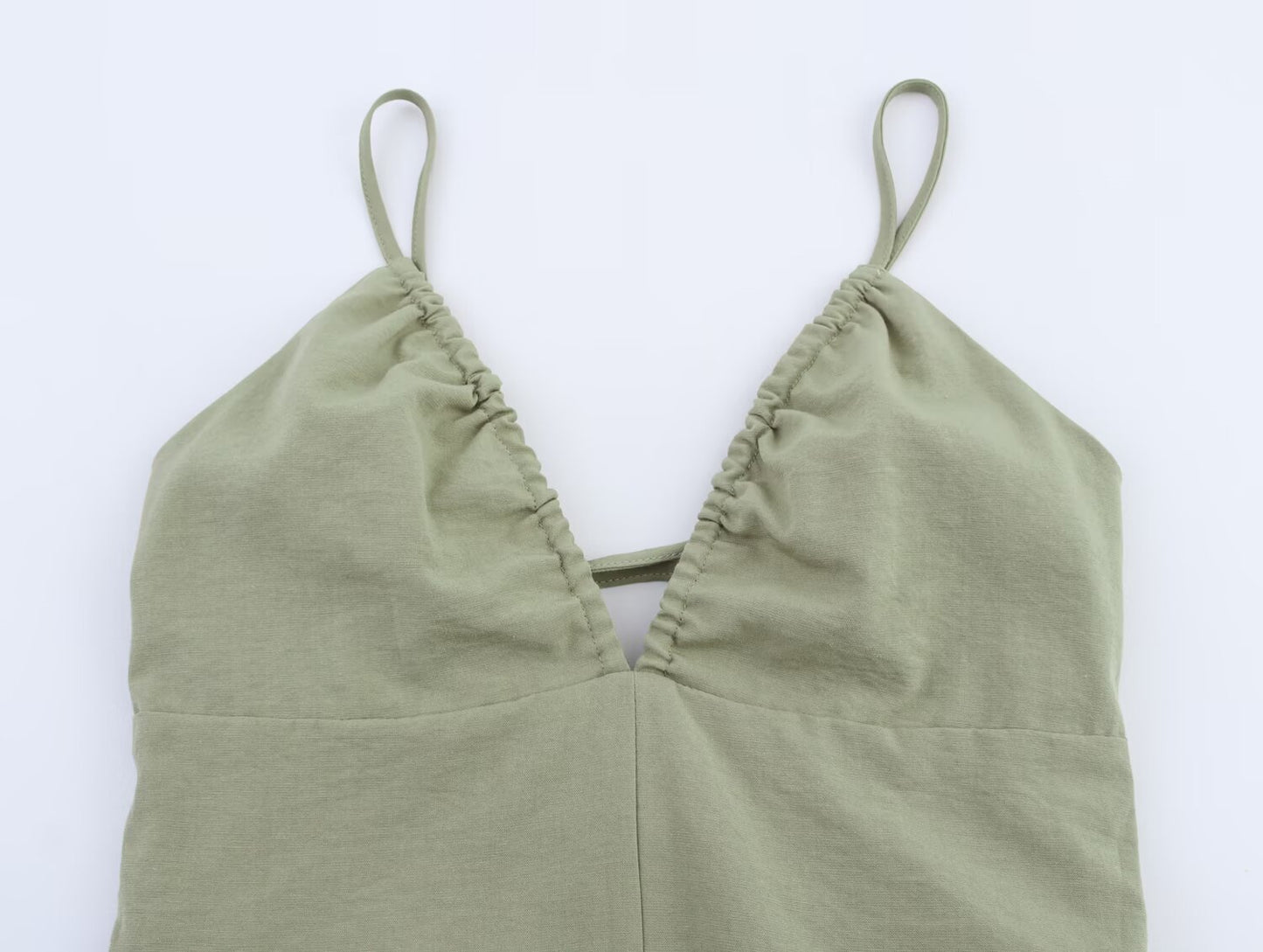 Womens Linen Midi Dress | Strappy Backless Front Slit | noémi