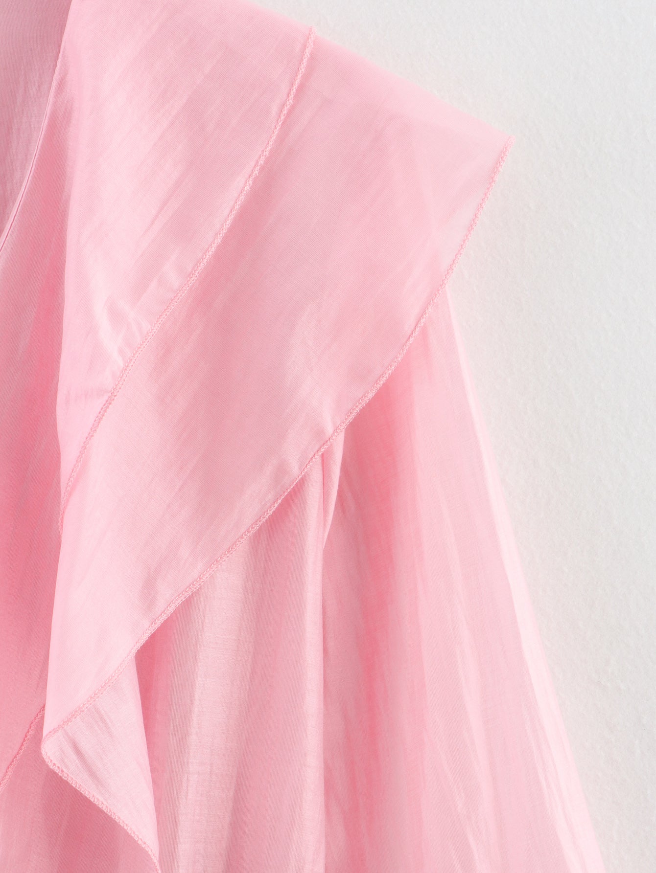 Summer Pink Chiffon Layered VNeck Ruffle Top | Tencel Cotton Blend | noémi
