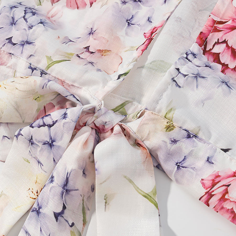 Floral Two Piece Set | Sleeveless Halter Crop Top & Ruffled Mini Skirt | noémi