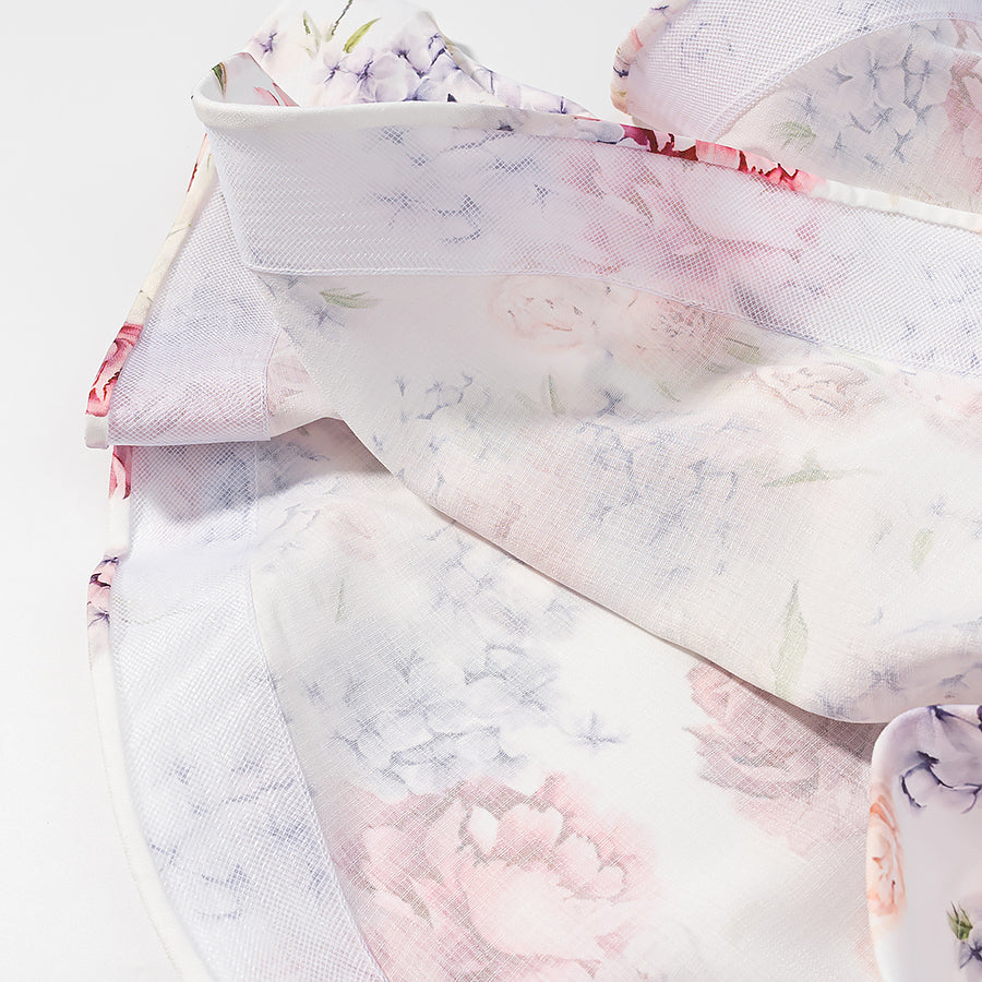 Floral Two Piece Set | Sleeveless Halter Crop Top & Ruffled Mini Skirt | noémi