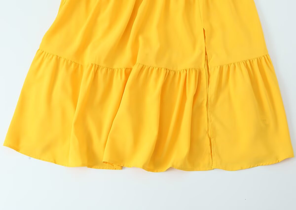 Yellow Off Shoulder Maxi Dress | Pleated Waist, Flowing Fit | noémi