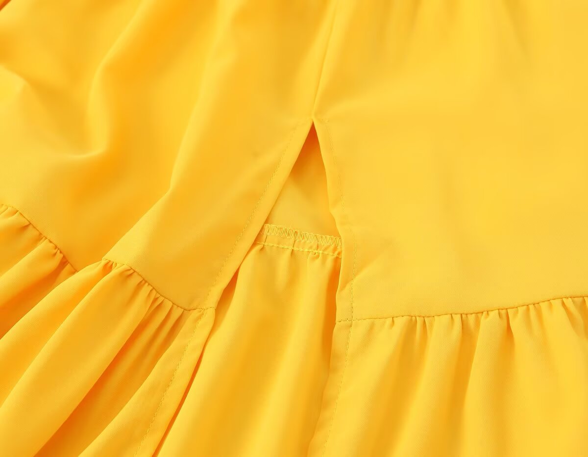 Yellow Off Shoulder Maxi Dress | Pleated Waist, Flowing Fit | noémi