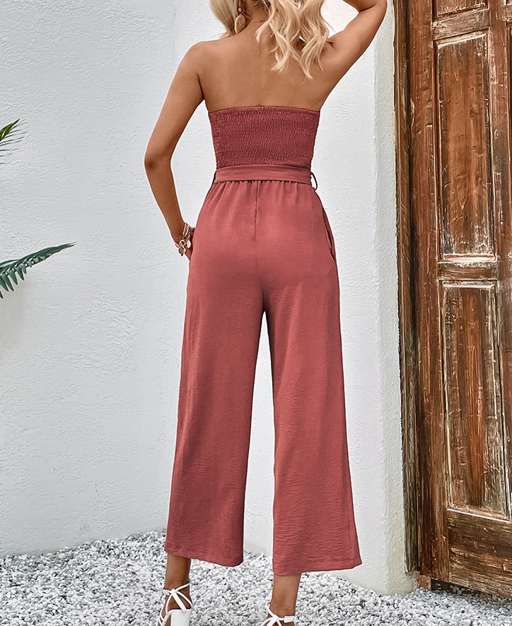 Tube Top Jumpsuit for Women | Wide Leg One Piece Pants | noémi
