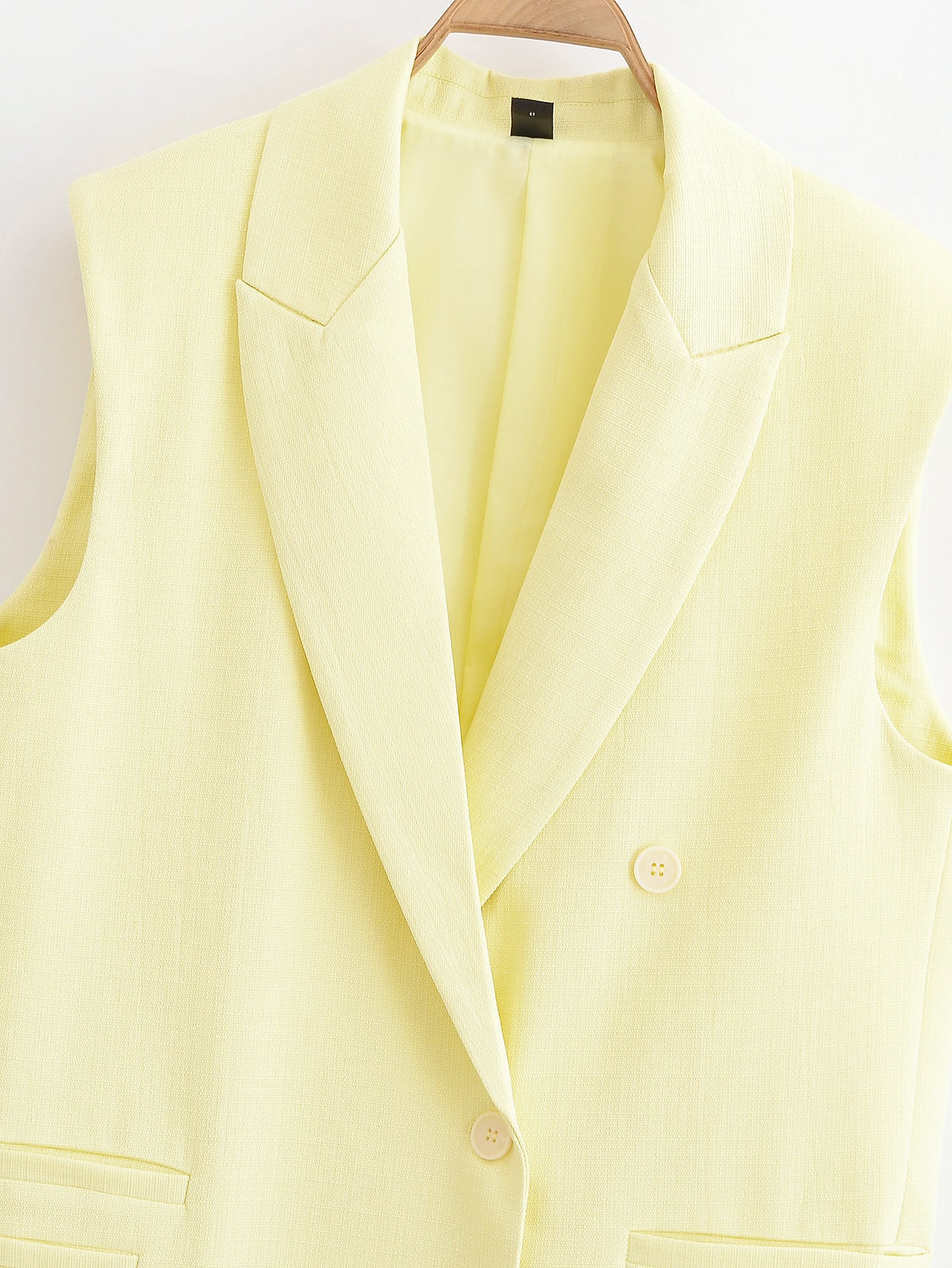 Yellow Sleeveless Blazer & Wide Leg Trousers Set | noémi