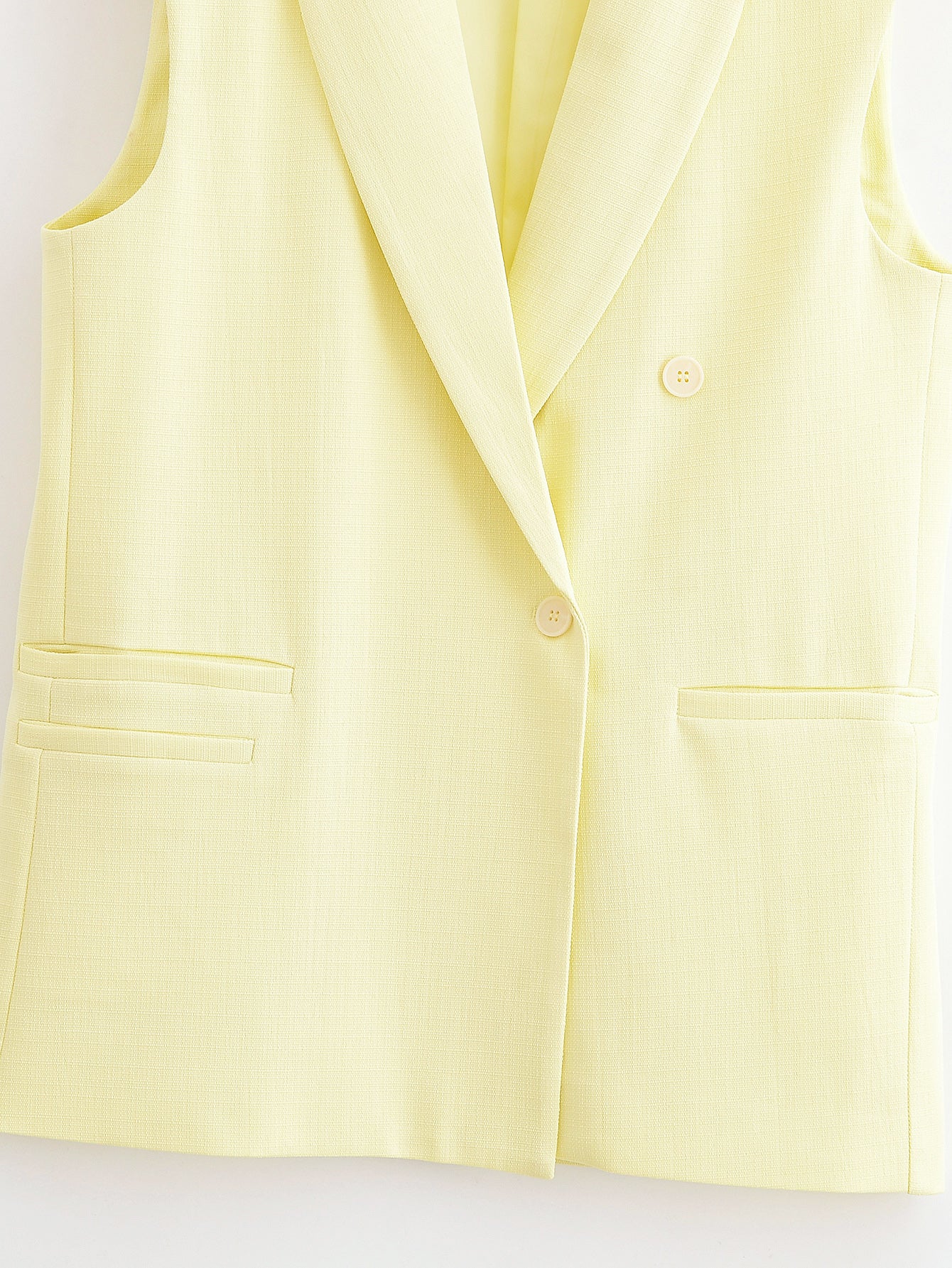 Yellow Sleeveless Blazer & Wide Leg Trousers Set | noémi