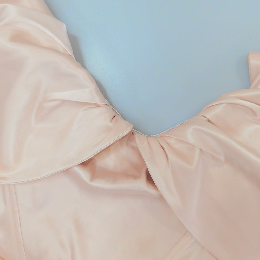 Pleated Corset Tube Dress With Structured Fit | noémi