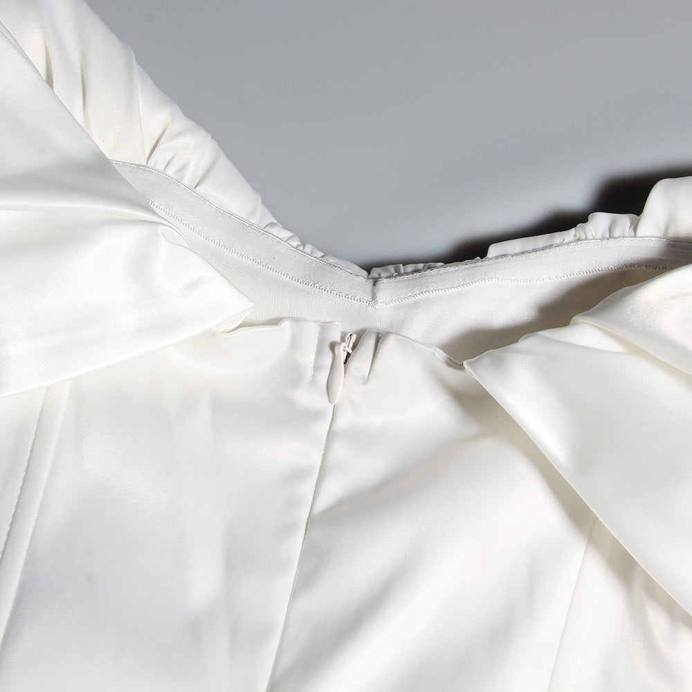 Pleated Corset Tube Dress With Structured Fit | noémi