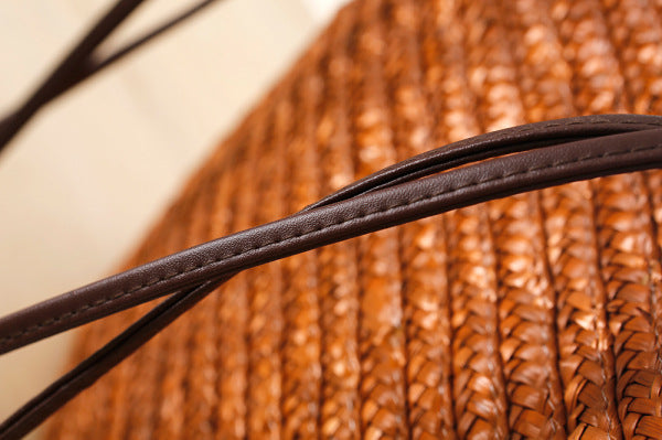 Woven Straw Shoulder Bag | Summer Beach Tote with Long Strap | noémi