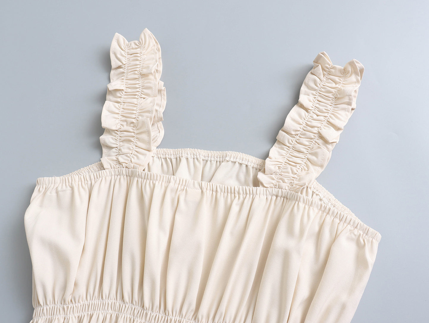 Womens Slim Fit Dress | Solid Color Ruffled Straps Waist Cinch | noémi