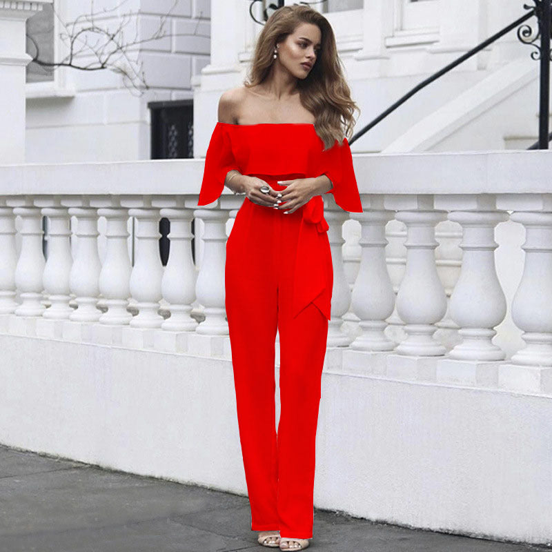 Off Shoulder Wide Leg Jumpsuit | Trousers Women | noémi