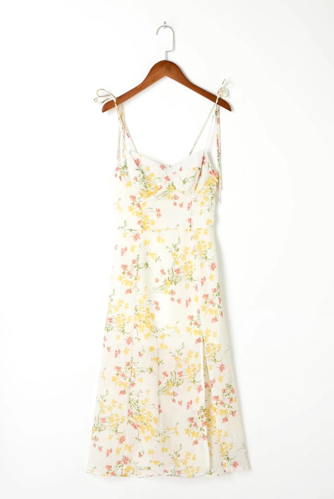 Printed Sling Maxi Dress With Side Split Detail | noémi