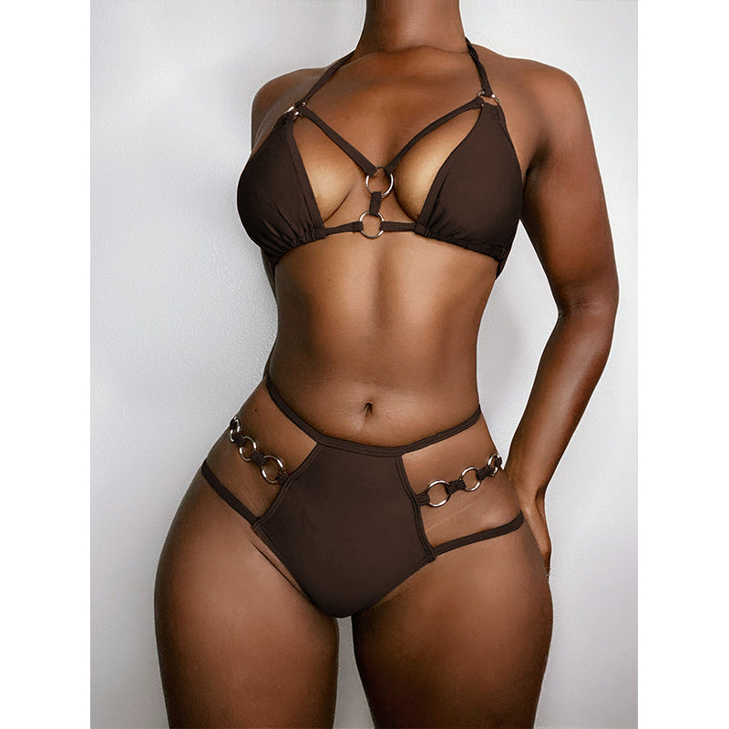 Hollow Out Halter Push Up Bikini Set | noémi